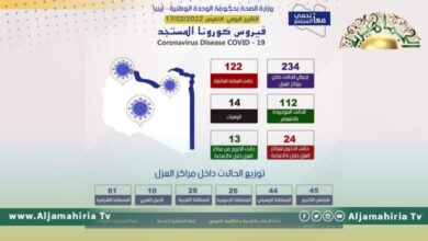 وزارة الصحة تكشف: 234 حالة موجودة بمراكز العزل و122 بالعناية الفائقة