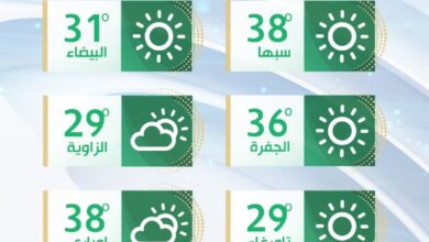 الأرصاد الجوية: أجواء معتدلة اليوم على مناطق الشمال وارتفاع درجات الحرارة من الغد