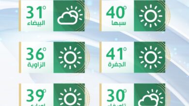 الأرصاد الجوية: درجات الحرارة مرتفعة على أغلب مناطق ليبيا وتسجل تراجعا بداية من الغد