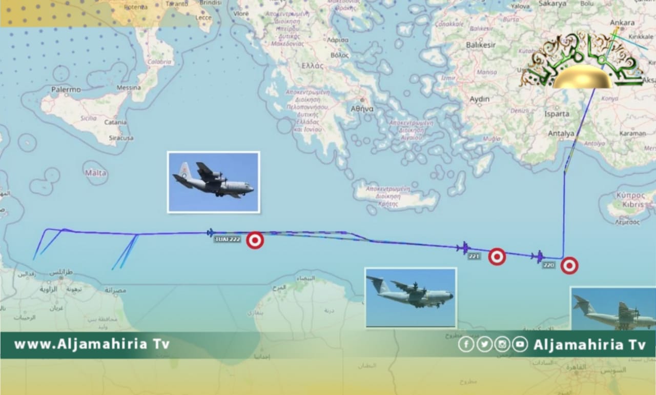 إيتاميل رادار يكشف عن خط طيران جوي بين تركيا وليبيا لأول مرة